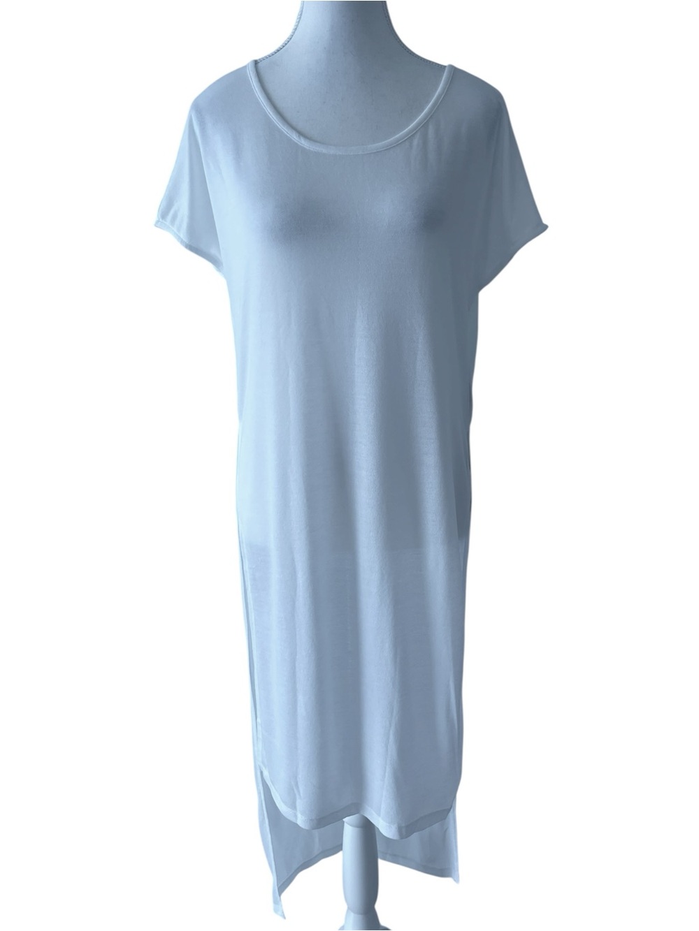 Noisy May White Short Sleeve Scoop Neck Tunic Size Small High Low